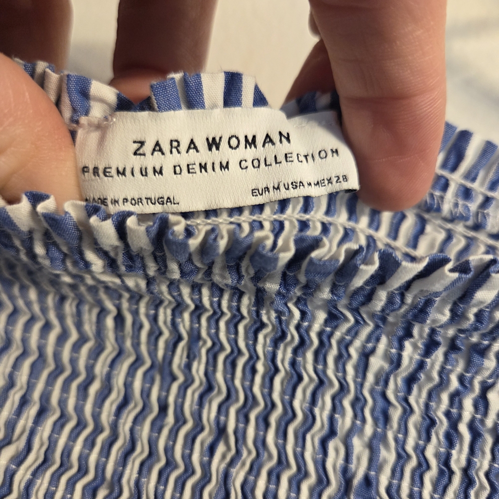 Blue Striped Off-Shoulder Top - Picture 2 of 6